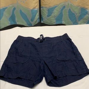 Athleta navy linen shorts